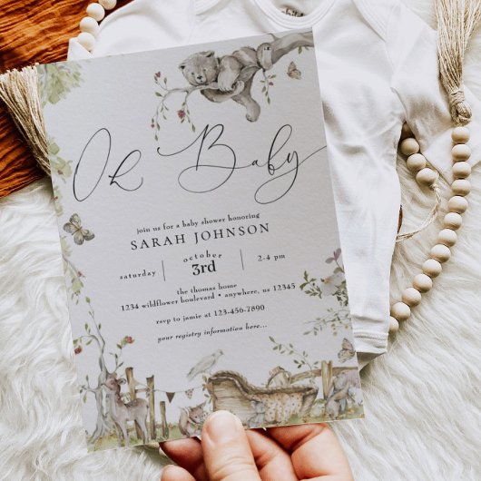 Bosbossen Baby shower Invitation Kaart