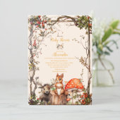 Bosbossen Baby shower Invitation Kaart (Staand voorkant)