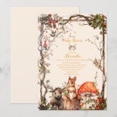 Bosbossen Baby shower Invitation Kaart (Voorkant / Achterkant)