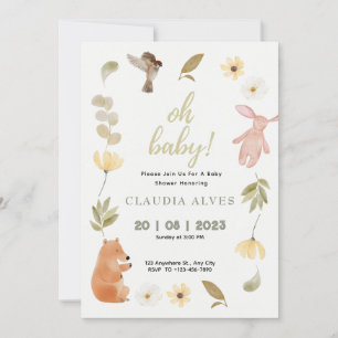 Bosbossen Baby shower Invitation Kaart