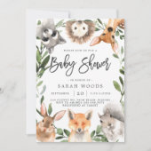 Bosbossen Baby shower Invitation Kaart (Voorkant)