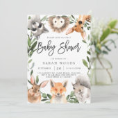 Bosbossen Baby shower Invitation Kaart (Staand voorkant)