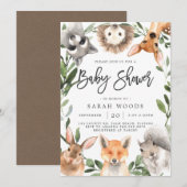 Bosbossen Baby shower Invitation Kaart (Voorkant / Achterkant)