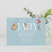 Bosbossen Baby shower Invitation Kaart (Staand voorkant)