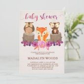 Bosbossen Baby shower Invitation Kaart (Staand voorkant)