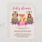 Bosbossen Baby shower Invitation Kaart (Voorkant / Achterkant)