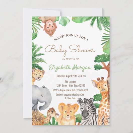 Bosbossen Baby shower Invitation Kaart (Voorkant)