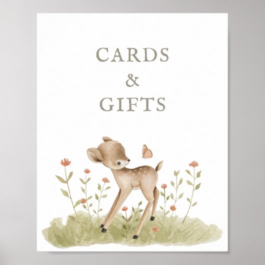 Bosbossen Baby shower Kaarten en steuntenteken Poster (Voorkant)