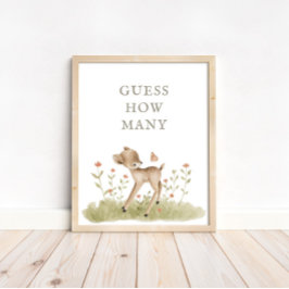 Bosbossen Baby shower raden hoeveel Poster