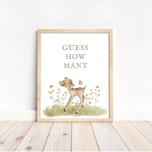 Bosbossen Baby shower raden hoeveel Poster