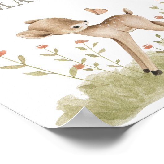 Bosbossen Baby shower raden hoeveel Poster (Hoek)