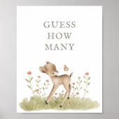Bosbossen Baby shower raden hoeveel Poster (Voorkant)