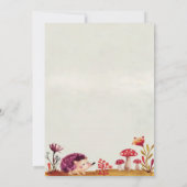 Bosbossen Baby shower van egel-Girl Kaart (Achterkant)