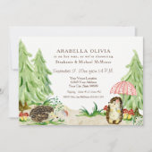 Bosbossen Baby shower van egel-Girl Kaart (Voorkant)