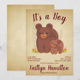 Bosbossen Beer Cub Boy Baby shower Kaart