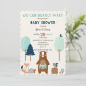 Bosbossen Beer Rustisch Blue Brown Kaart (Staand voorkant)