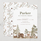 Bosbossen - Birthday-uitnodiging Kaart (Voorkant / Achterkant)