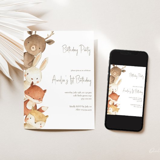 Bosbossen - Birthday-uitnodiging Kaart