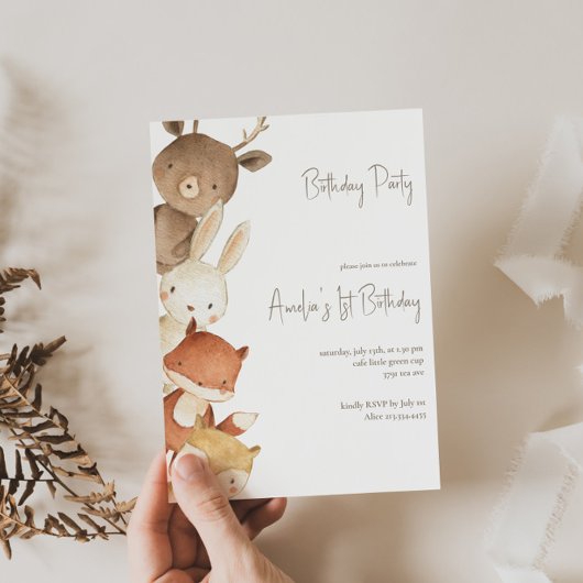 Bosbossen - Birthday-uitnodiging Kaart