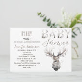 Bosbossen Dieren Deer Boy Baby shower Kaart (Staand voorkant)
