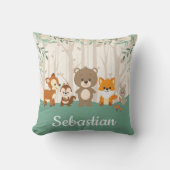 Bosbossen Dieren Deer Fox Beer Nursery Kussen (Voorkant)