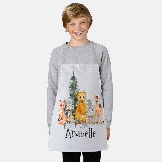 Bosbossen Dieren Deer Fox Beer Schort (Gedragen)