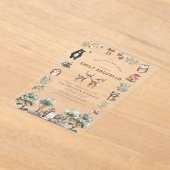 Bosbossen Dieren Genderneutraal Baby shower Acryl Uitnodigingen (Laagn)