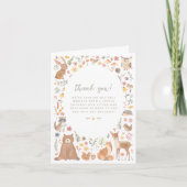 Bosbossen Dieren Genderneutraal Baby shower Bedankkaart (Voorkant)