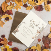 Bosbossen Dieren Genderneutraal Baby shower Bedankkaart