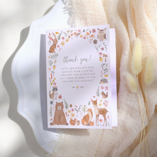 Bosbossen Dieren Genderneutraal Baby shower Bedankkaart