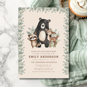 Bosbossen Dieren Genderneutraal Baby shower Kaart