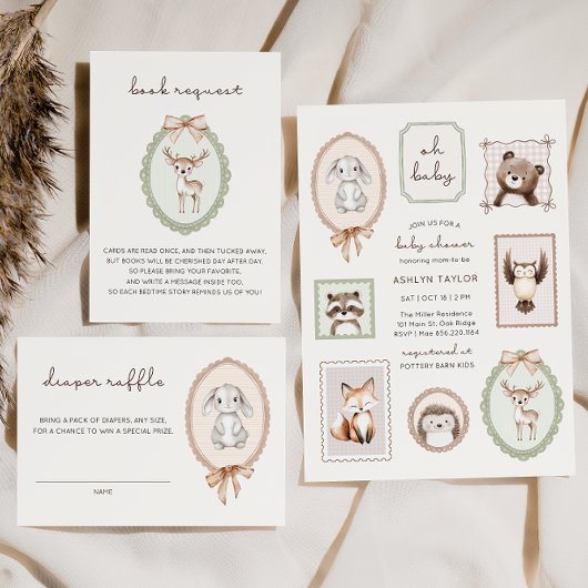 Bosbossen Dieren Genderneutraal Baby shower Kaart