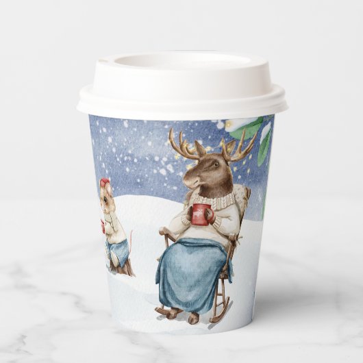 Bosbossen Drink dieren Papieren Bekers (Achterkant)