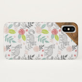 Bosbossen Fox en Floral Foliage Monogram Case-Mate iPhone Case (Achterkant (horizontaal))