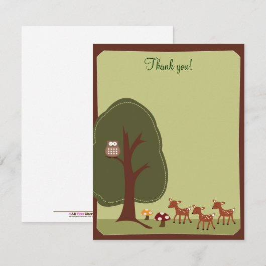 Bosbossen Natuur 4x5 Dank u {TBA} Notitiekaartje (Voorkant / Achterkant)