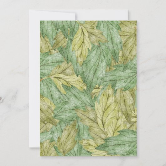 Bosbossen Oerwoud Dieren Greenery Baby Kaart (Achterkant)