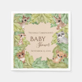 Bosbossen Oerwoud Dieren Greenery Baby Servet (Voorkant)