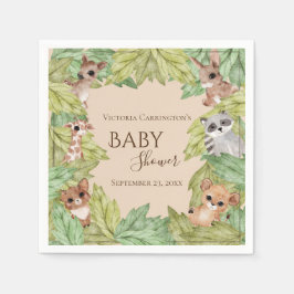 Bosbossen Oerwoud Dieren Greenery Baby Servet