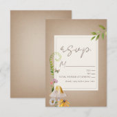 Bosbossen - paddenstoel bruiloft RSVP kaartje (Voorkant / Achterkant)