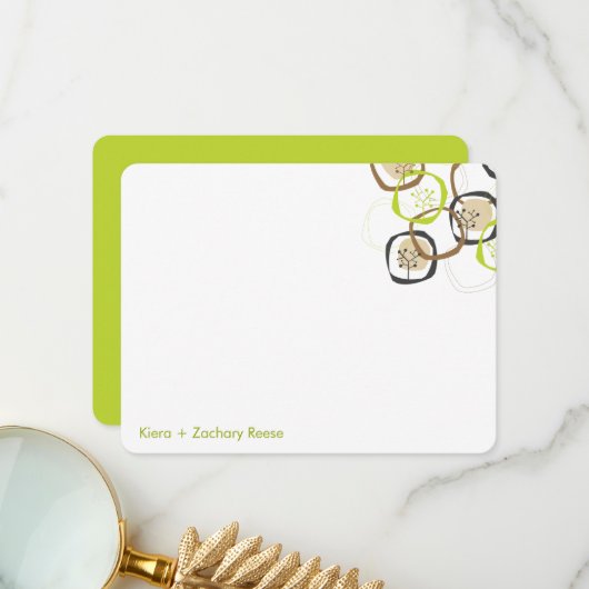 Bosbossen Rings Summer/Spring Wedding Bedankkaart (Voorkant / Achterkant in situ)
