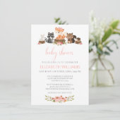 Bosbossen Roze Baby shower Kaart (Staand voorkant)