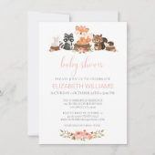 Bosbossen Roze Baby shower Kaart (Voorkant)