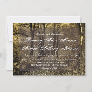 Bosbossen Rustic Wedding Invitations Kaart
