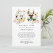 Bosbossen van het Deer Wedding Reduced Guest List Aankondiging (Staand voorkant)