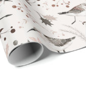 Bosbossen Vogelbladeren kerst Cadeaupapier (Rol Hoek)