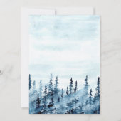 Bosbossen Waterverf Blue Wedding Kaart (Achterkant)