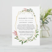 Bosbouw Geometrische herbarium Verminderde bruilof Aankondiging (Staand voorkant)