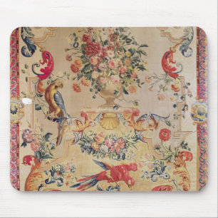 Bosbouw in de vroege Rococo-stijl met riemen en ri Muismat