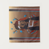 Bosbouw met Native American Afbeelding Wandkleed (Voorkant)