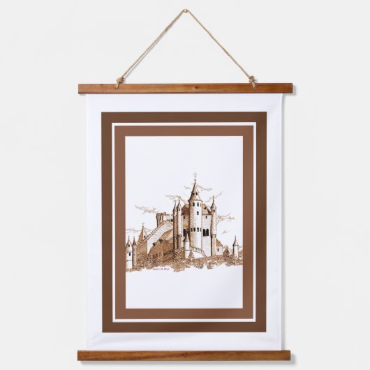 Bosbouw - Spaans kasteel Hangend Wandkleed (Voorkant)